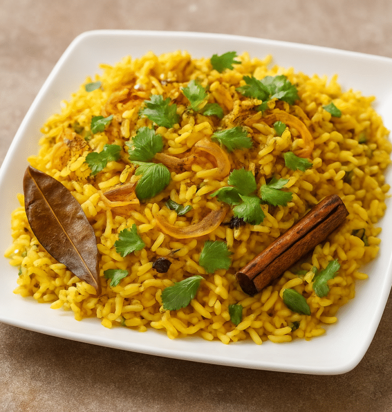 White-square-plate-with-biryani-rice.