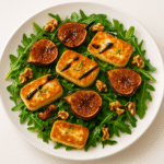 Plate-with-halloumi-and-roasted-fig-salad.
