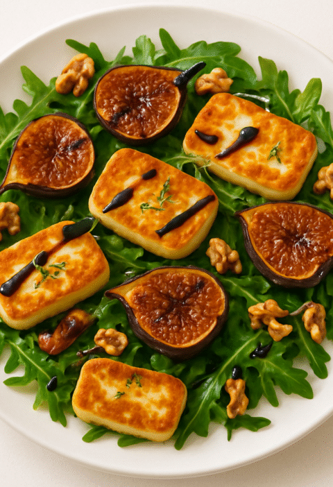 Plate-with-halloumi-and-roasted-fig-salad.