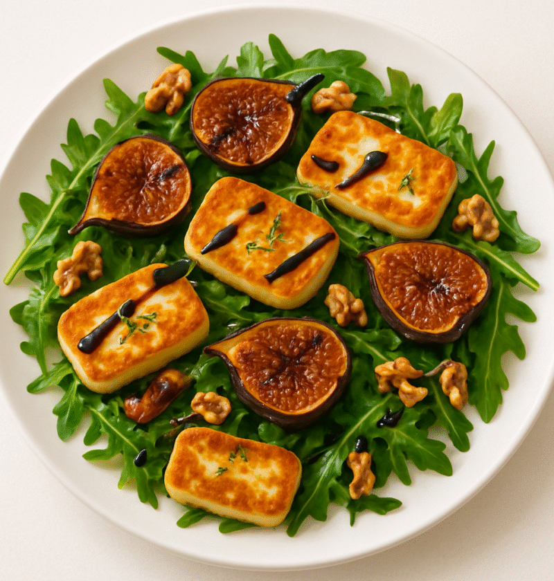 Plate-with-halloumi-and-roasted-fig-salad.